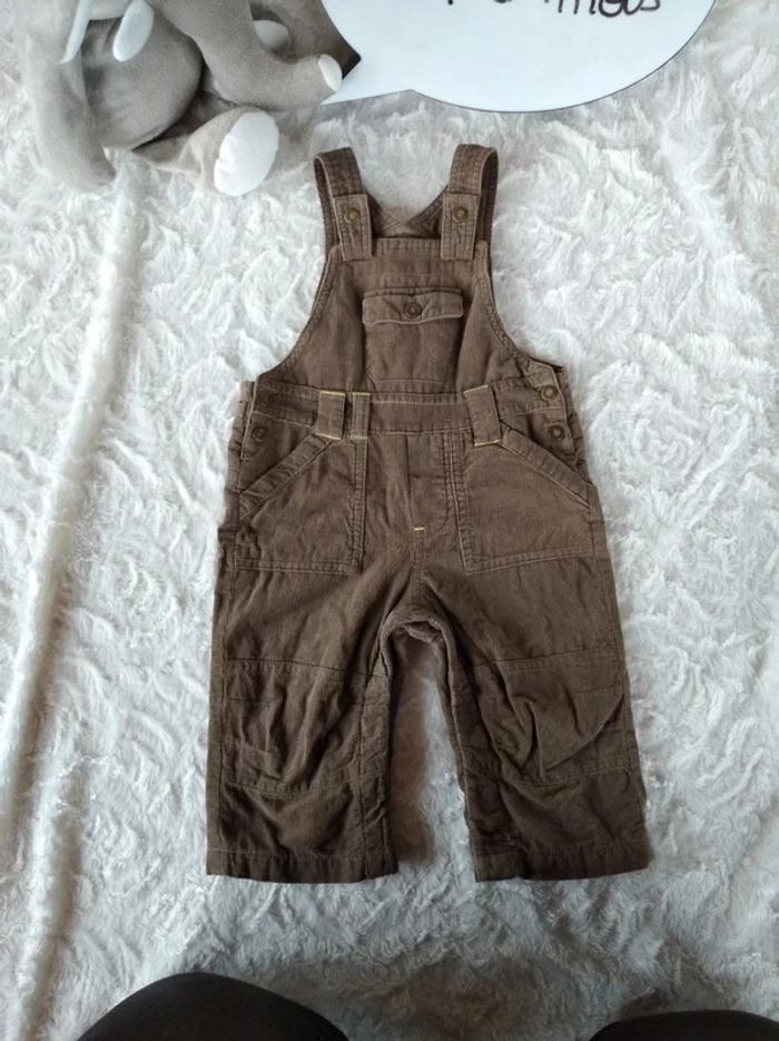 Salopette doublée velours Garçon 12 mois Vertbaudet 100% coton - photo numéro 2