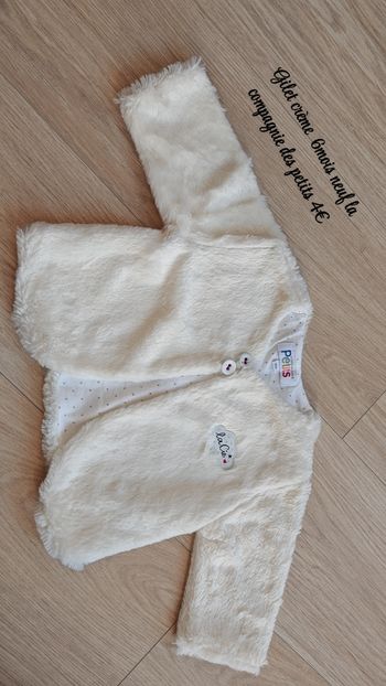 Gilet blanc -creme 6mois Neuf 