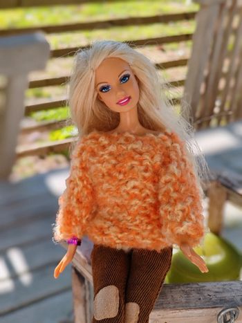 Pull d'hiver pour poupée barbie