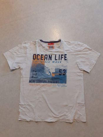 Tee-shirt manches courtes, blanc imprimé « Ocean life »