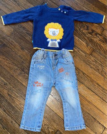 Pull sergent major et jeans tao 12 mois