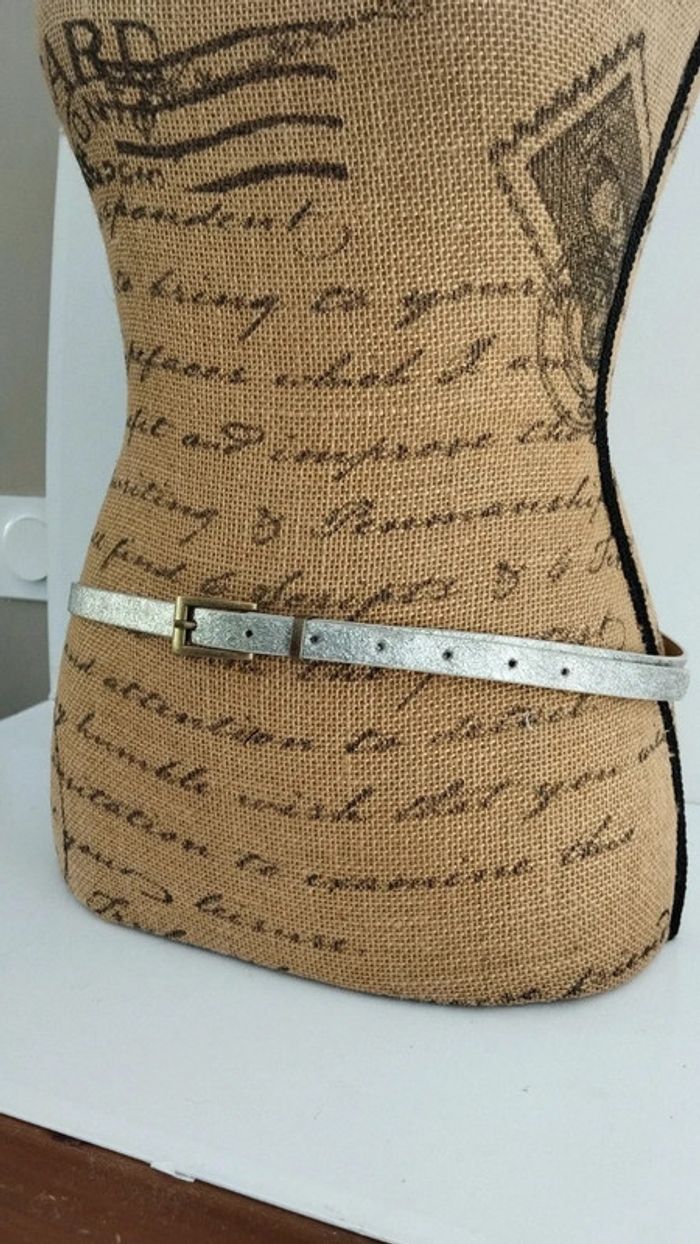 Ceinture argenté fine 90 cm - photo numéro 3
