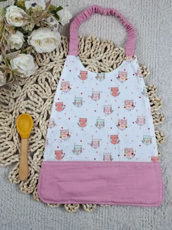 Bavoir élastiqué motifs hiboux