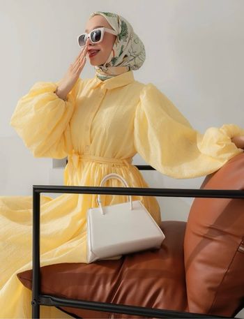Robe longue jaune