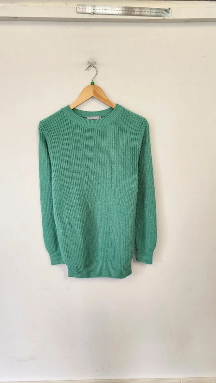 Pull tricoté en maille vert d'eau blancheporte - photo numéro 5