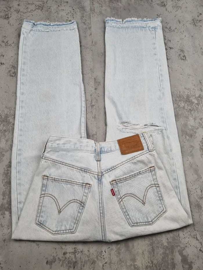 Jeans Levi’s Straight bleu clair – Taille 32 Femme (mesures en photos) - photo numéro 3