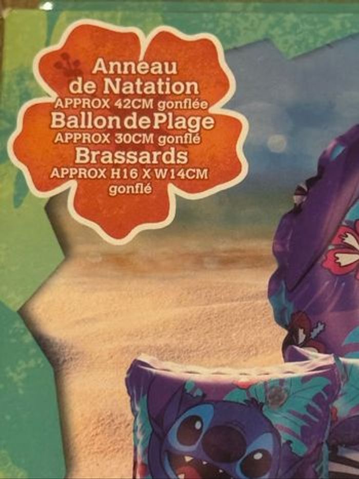 Kit de natation  Stitch : bouée, brassard et ballon gonflable - photo numéro 2