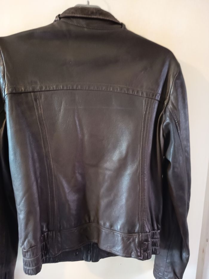 Veste cuir marron - photo numéro 3