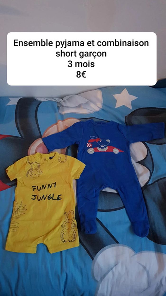 Lot de 2 pyjamas garçon taille 3 mois