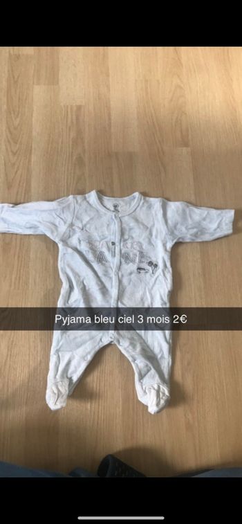 Pyjama bleu ciel 3 mois