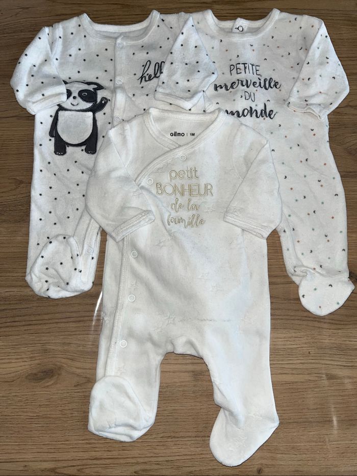 Lot de 3 pyjamas, bébé, 1 mois