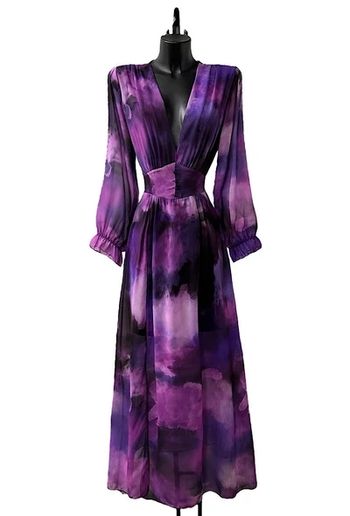 Robe longue violette 