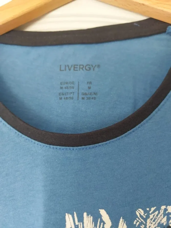 Tee-shirt bleu imprimé taille M - photo numéro 2