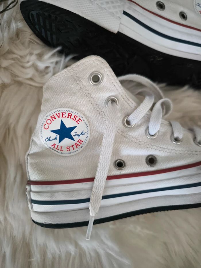 🤍 Superbes converses blanches montantes plateforme pointure 30 🤍 - photo numéro 4