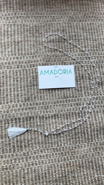 Collier sautoir perle argenté neuf