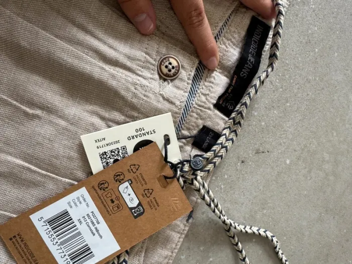 Pantalon beige Indicode jeans, taille 2XL 49*96cm réglable à la taille - photo numéro 3
