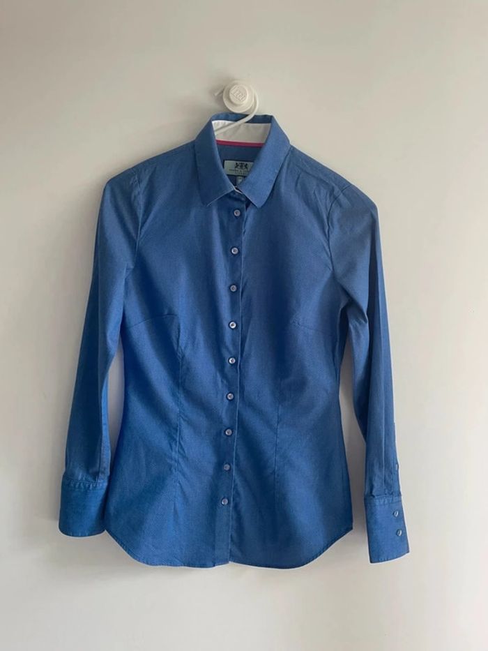Chemise bleue à pois Hawes & Curtis