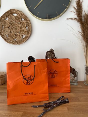 Lot 2 sacs papier original 30x30cm avec un long ruban original