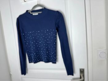 Pull col rond strass
