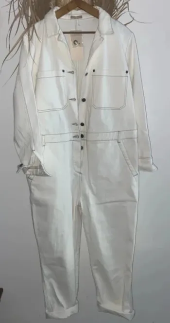 Combinaison en jeans crème taille L