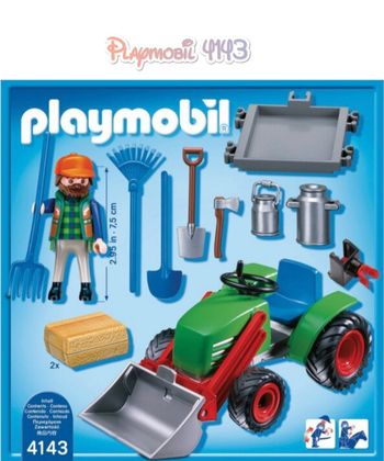Lot Playmobil Ferme 70132 + Fermier & tracteur 4143
