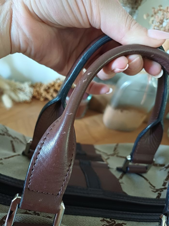 Sac à main longchamp cuir et toile - photo numéro 6