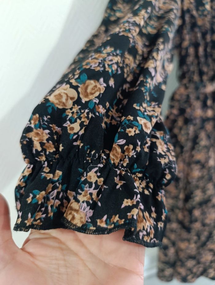 Robe longue noir à motifs taille M - photo numéro 2