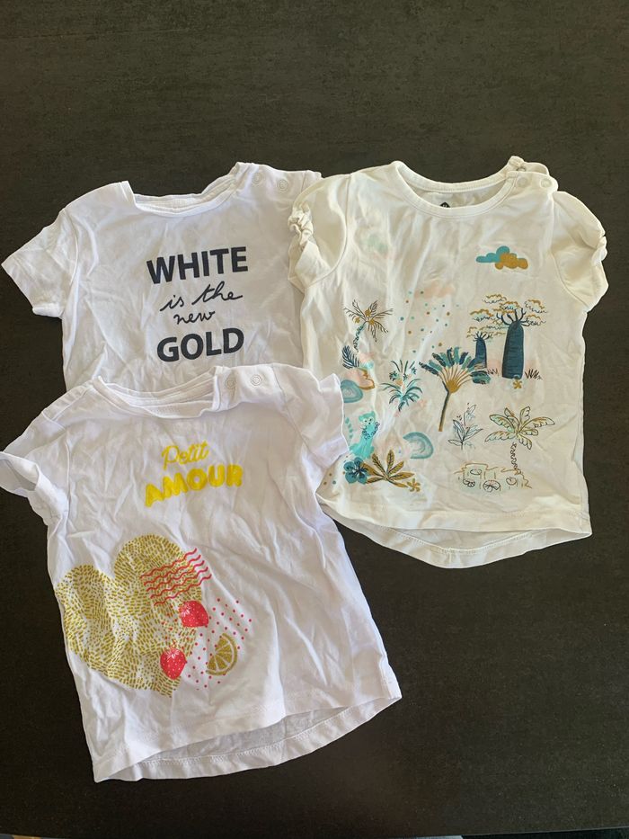 Lot de 3 t shirts été fille 6 mois