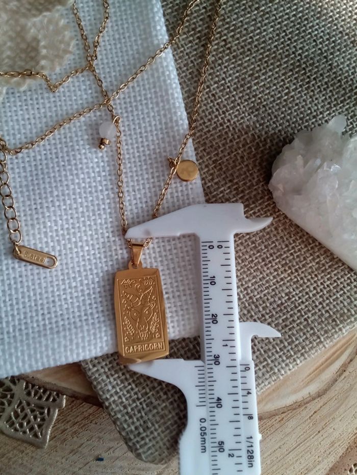 Collier signe astrologique capricorne et pierre de lune 🌙. - photo numéro 3