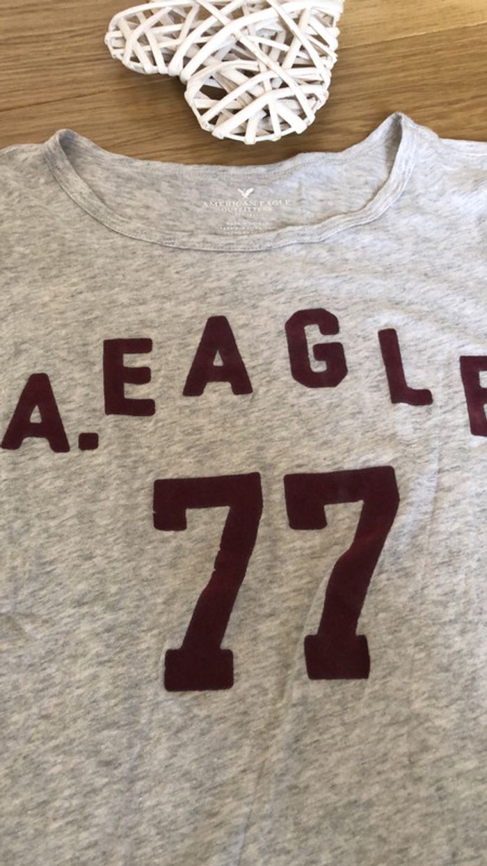 Tee shirt american eagle taille XS gris inscriptions - photo numéro 2