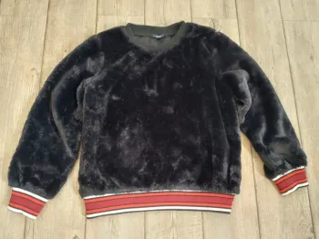 Pull hiver chaud femme Kiabi fausse fourrure et bande taille S