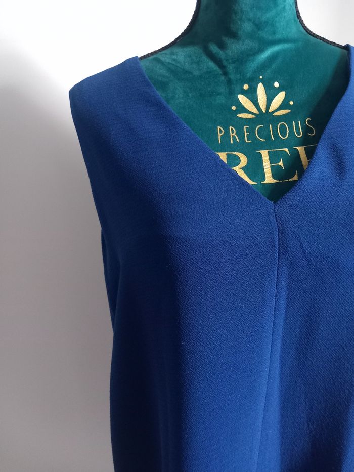 Robe bleue canard col en V Mango - photo numéro 2
