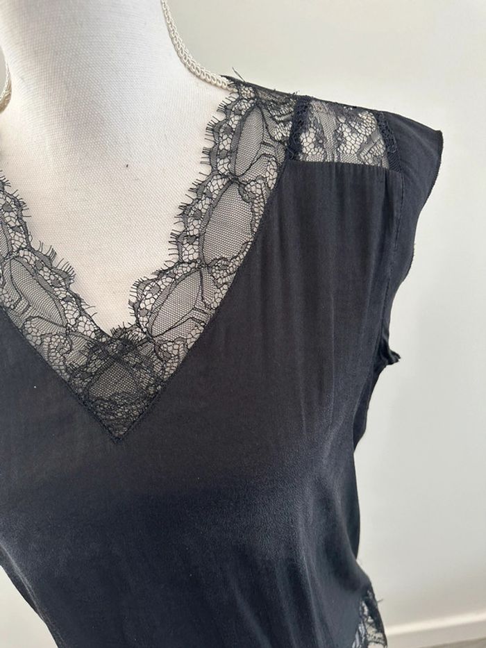 Blouse noire et dentelle gothique Promod T40 L - photo numéro 2