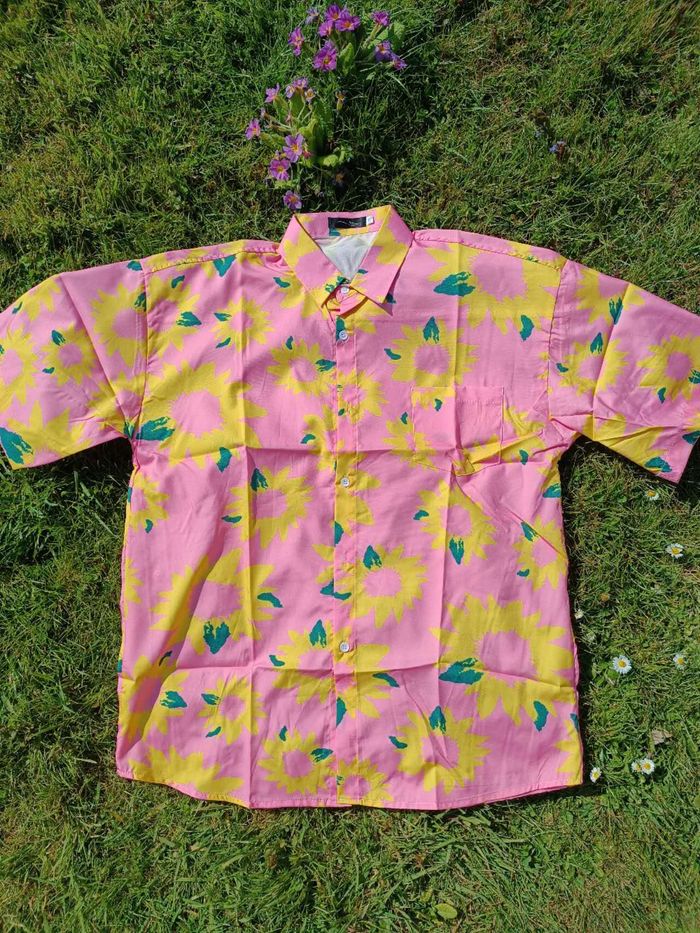 Chemise rosé plage ville L