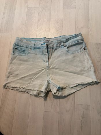 Short toumai 38 bleu clair effet destroy en bas très bon état