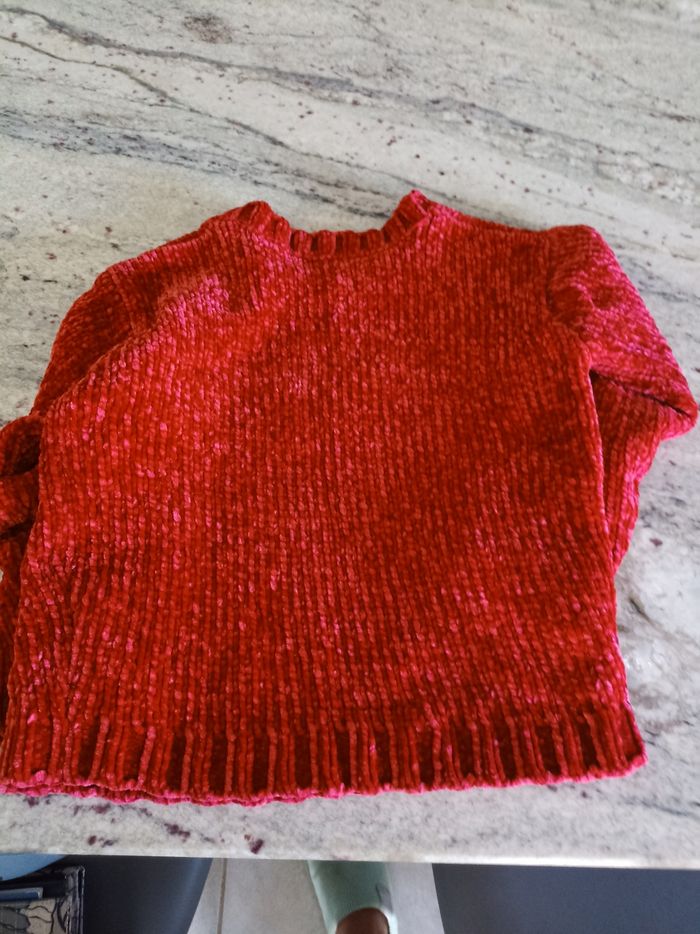 Joli pull rouge en polyester TisSaia pour fille de 5 ans - photo numéro 5
