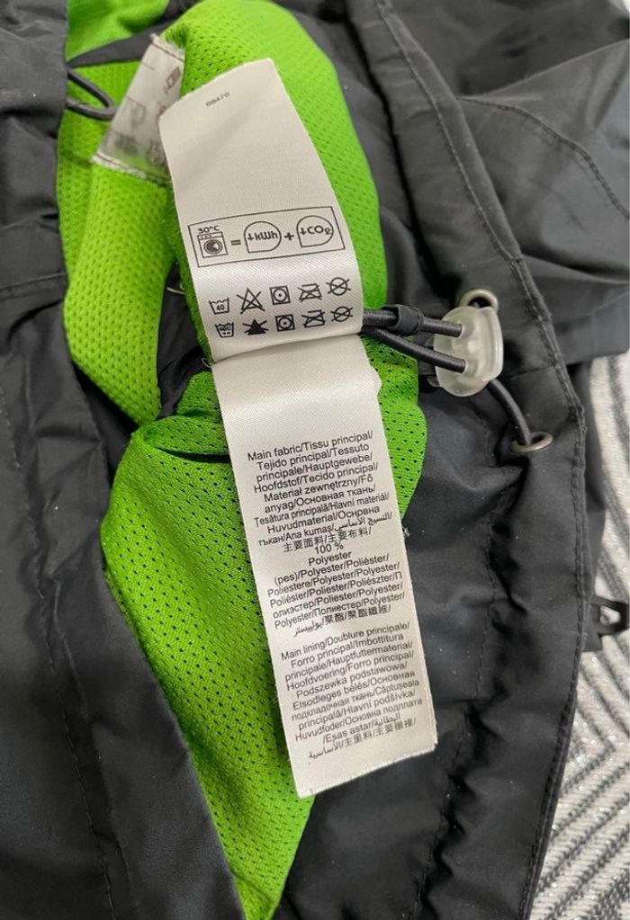 Veste Coupe-vent Noir Vert Pomme garçon Taille 12 ans Quechua - photo numéro 7