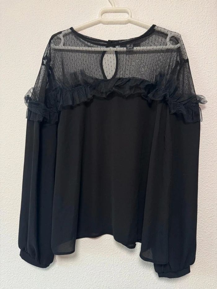 Blusa negra encaje - photo numéro 2