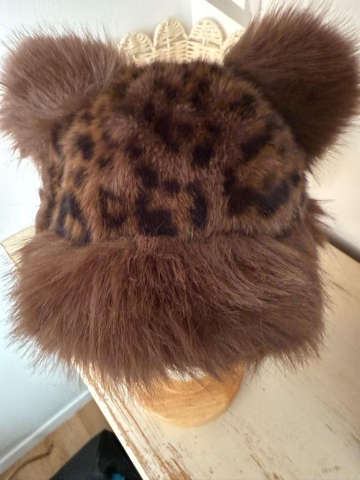 Chapeau imitation fourrure marron motif léopard – Neuf 🤎🐆 - photo numéro 3