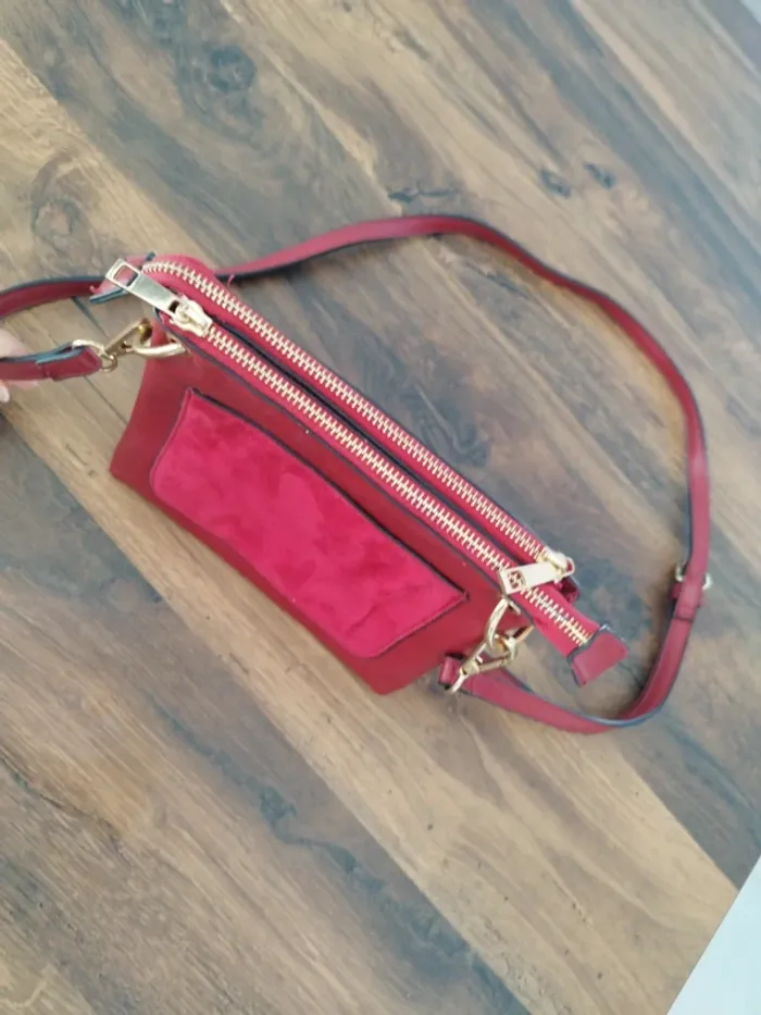 Petit sac bandoulière "Naf Naf" bordeau - photo numéro 8