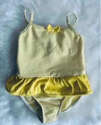 Joli maillot bain à volant en coton gauffré 23mois neuf