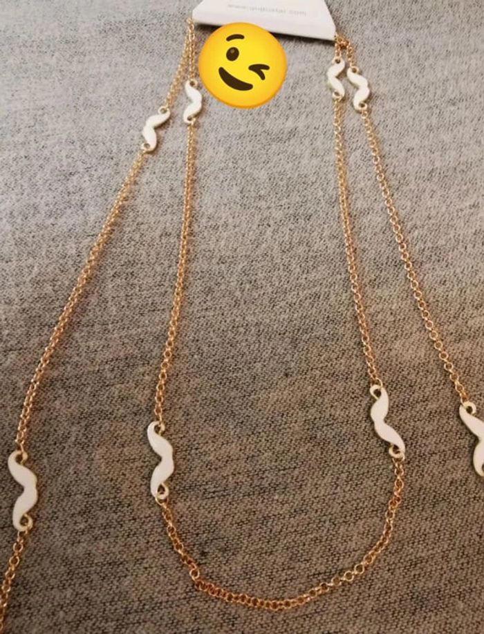 Collier Double rangs Moustache neuf - photo numéro 2