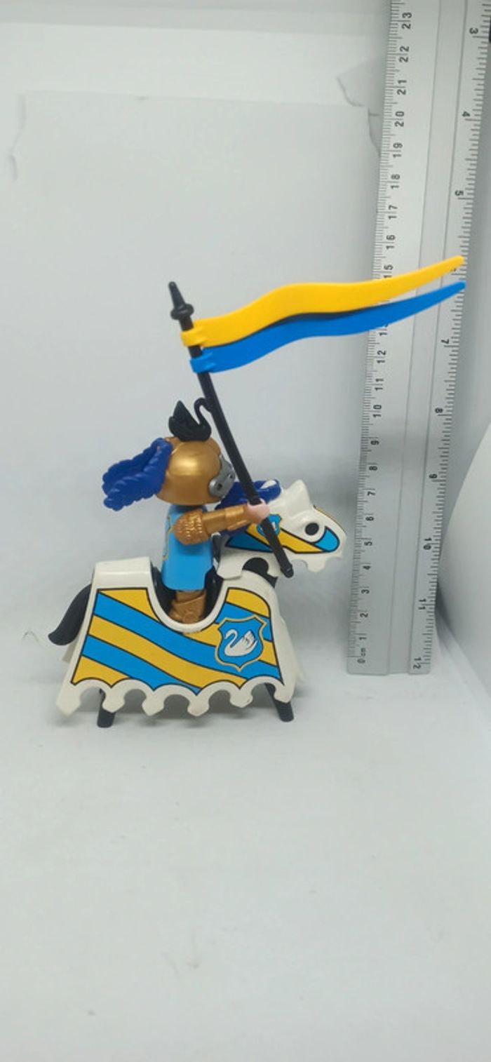 Chevalier motif cygne avec cheval et armure playmobil - photo numéro 3
