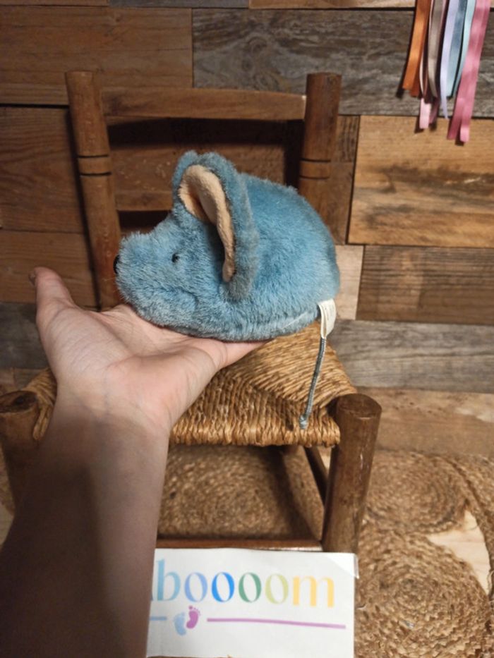 peluche souris bleue bauer tbe vintage - photo numéro 3