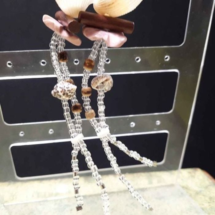 Boucles d'oreilles coquillages rose - photo numéro 3