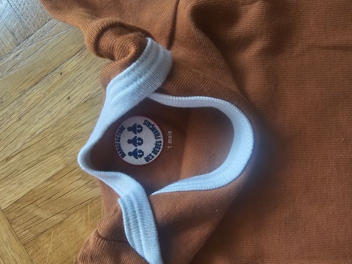 Body marron La Manufacture des bébés français - Taille 1 mois - photo numéro 3