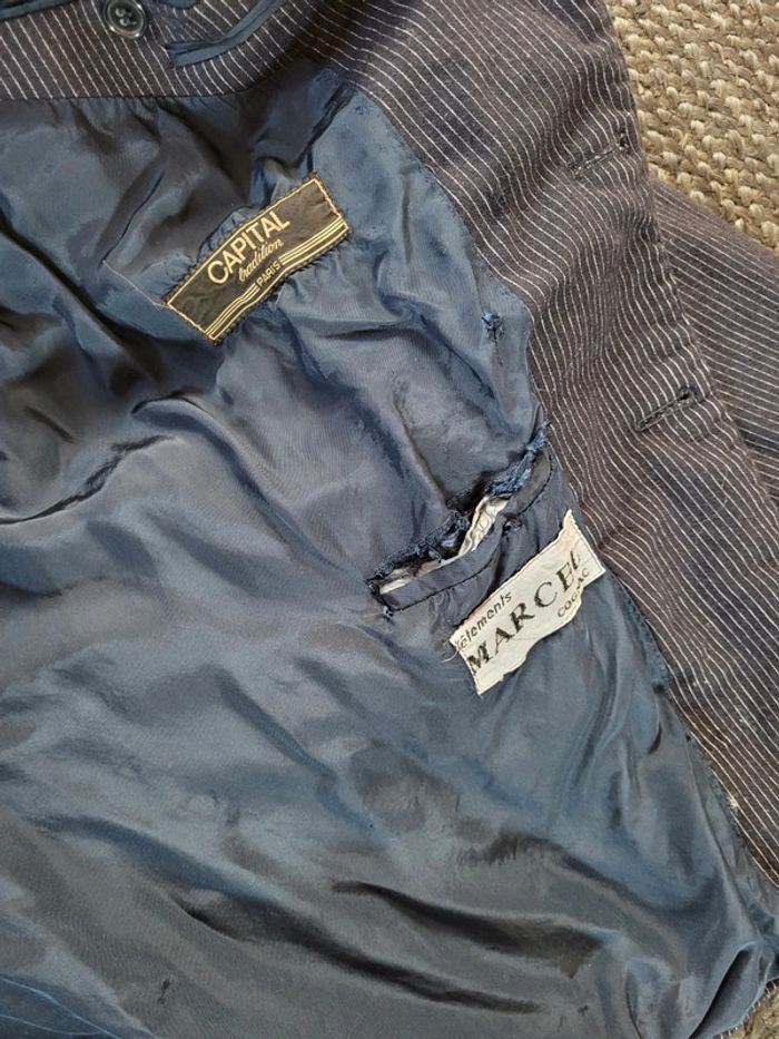 Veste laine costume homme - Vintage - Fabrication artisanale - photo numéro 5