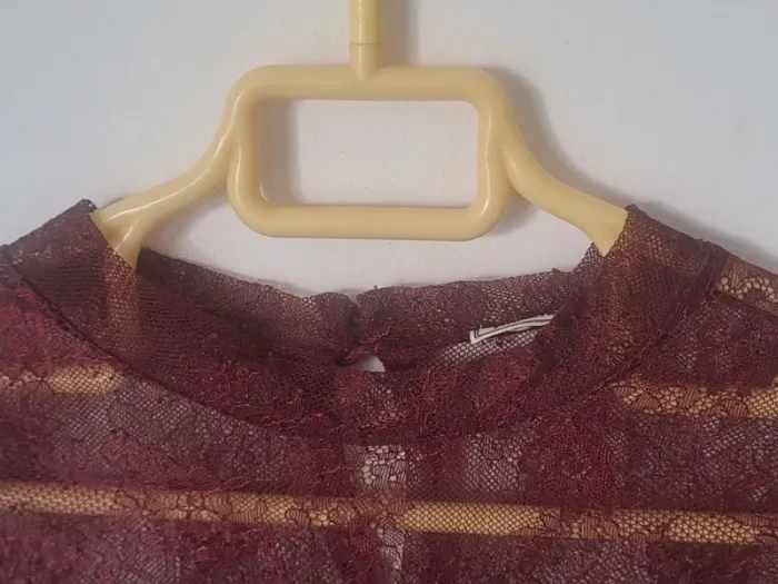 Blouse Bordeaux à dentelle Pimkie Taille L - photo numéro 6