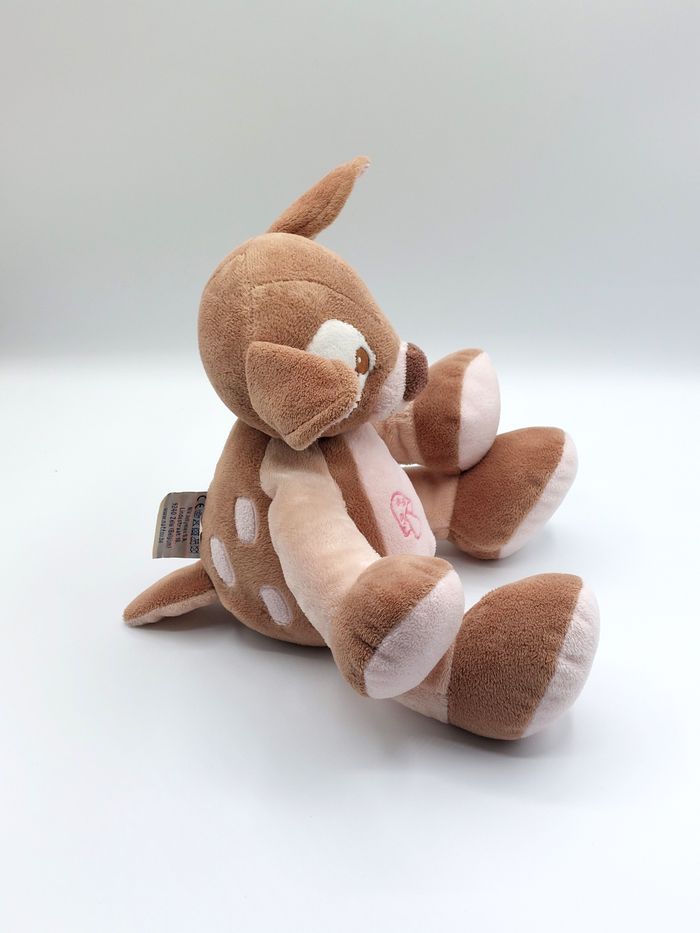 Peluche doudou faon Rosy NATTOU rose marron beige 28 cm champignon ancien modèle - photo numéro 6