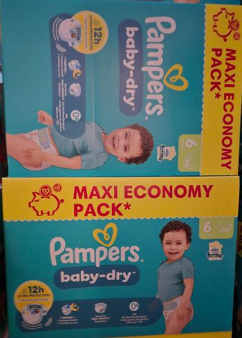 2 cartons de couches pampers taille 6